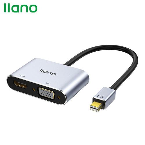 LCD4002B - Mini Displayport vers HDMI, câble VGA, projecteur de télévision, DP 1.4, Port d'affichage, convertisseur pour Apple Macbook Air