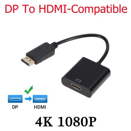 DP TO HDMI - DP TO HDMI - Mini projecteur HD DP vers HDMI, mâle vers femelle, câble DisplayPort, PC TV, moniteur de télévision pour ordinateur portable