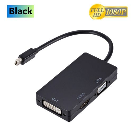 Le noir - PzzPss 3 en 1 Mini Displayport DP Mâle vers DVI HDMI VGA Femelle Audio Adaptateur Display Port Câble Convertisseur Pour Projecteur D'ordinateur