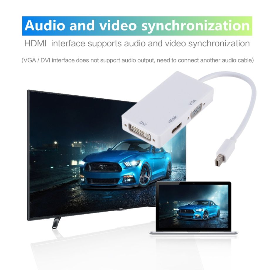 Le noir - PzzPss 3 en 1 Mini Displayport DP Mle vers DVI HD... - 5