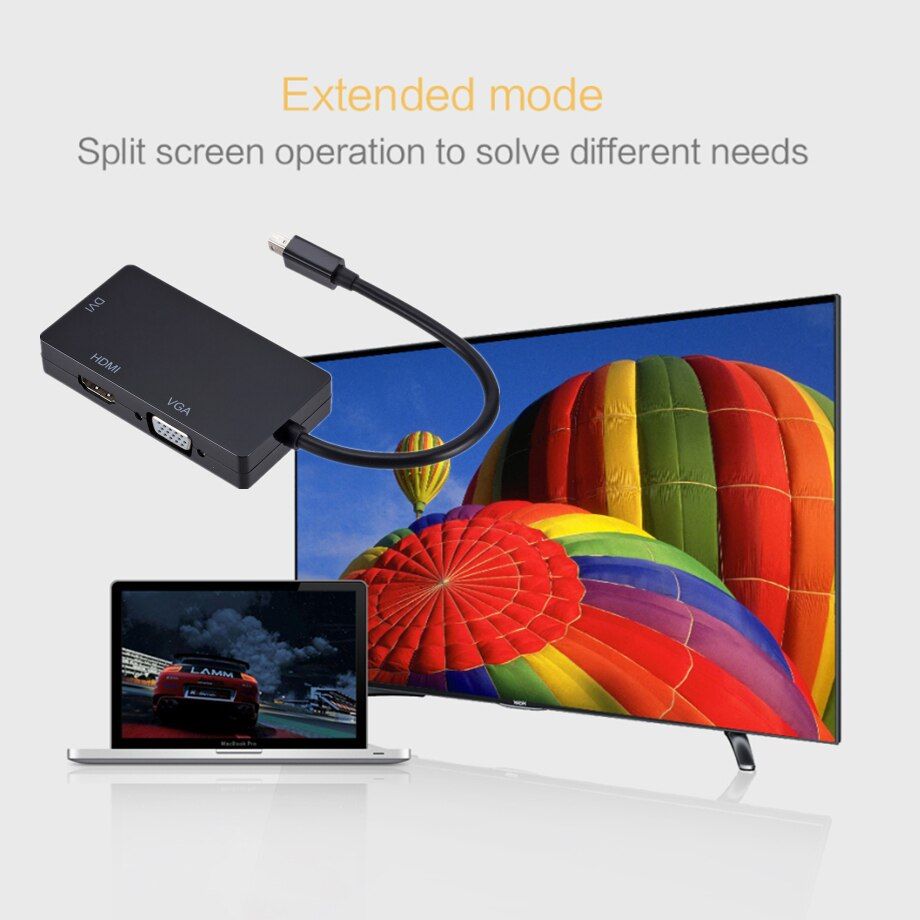 blanche - PzzPss 3 en 1 Mini Displayport DP Mle vers DVI HD... - 6