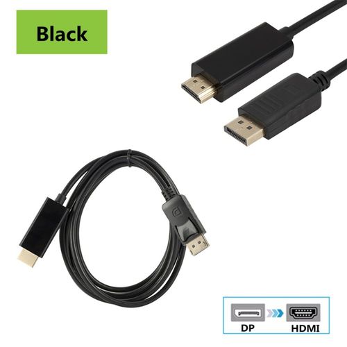 Le noir - 1.8m - PzzPss 6ft Displayport HDMI Adaptateur 1080P Display Port Convertisseur Pour PC Projecteur Pour Ordinateur Portable DP VERS HDMI CÂBLE Displayport CÂBLE HDMI