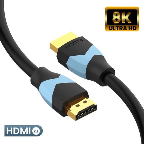 8K HDMI2.1 - 2M - Répartiteur de câble 2.1 haute vitesse, compatible HDMI,60Hz, VRR HDR, 48Gbps, pour vidéo, PC portable, TV, PS4, DP