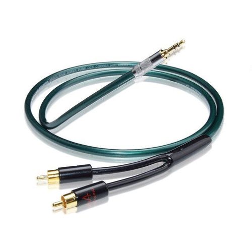 Vert - 1.5m - Séparateur Hi-Fi 3.5mm à 2RCA, câble audio stéréo, HiFi connecte le téléphone MP3 CD PC au câble d'amplificateur