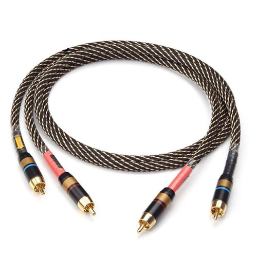 Le noir - 1.5m - une paire de câbles HiFi 2RCA haut de gamme pour amplificateurs DVD de haute qualité, avec interconnexion multi-multimédia, câbles audio RCA