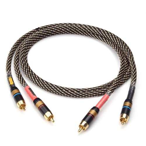 Le noir - 1m - une paire de câbles HiFi 2RCA haut de gamme pour amplificateurs DVD de haute qualité, avec interconnexion multi-multimédia, câbles audio RCA