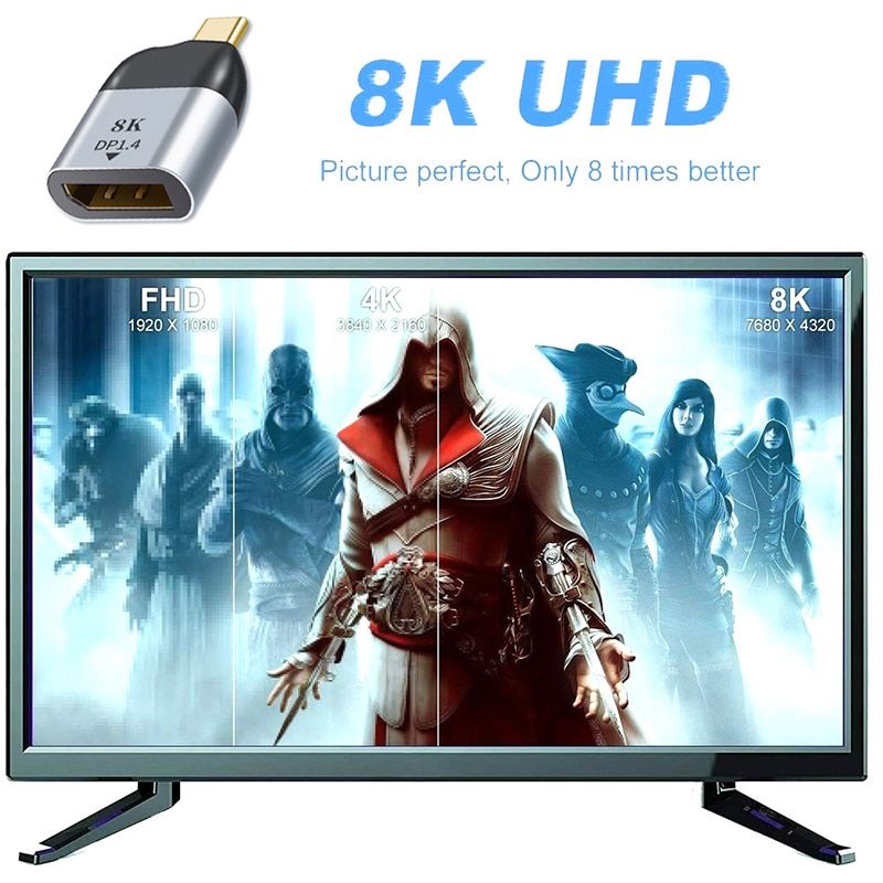 Type-C  RJ45 - USB C  compatibles HDMI Dp Mini Dp Adaptate... - 4