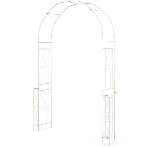 Arche De Jardin En Métal Pour Plantes Grimpantes Treillis De Jardin En Arc Avec 6 Pieds Extérieur 167 X 37 X 240 Cm Arche Décorative Blanc Helloshop26 20_0007681