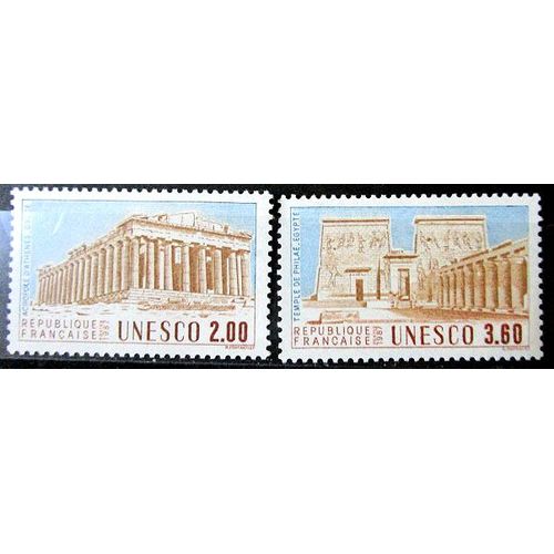 1987. Série Complète Ts98 À Ts99: Timbres De Service Unesco: Sites Classés À Protéger.