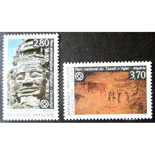 1993. Série Complète Ts110 À Ts111: Timbres De Service Unesco: Sites À Protéger.