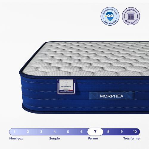 Matelas Hybride 100x200x25cm Jade Premium - Mousse À Mémoire Forme & Ressorts Ensachés - Soutien Ferme - Morphea