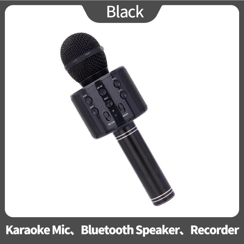 Microphone Karaoke Sans Fil, Karaoké Microphone Bluetooth Portable pour  Enfants/Adultes Chanter (Noir)