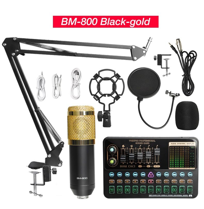 BM800 Set d'or - Mlangeur de Microphone BM800 V10X Pro, car...