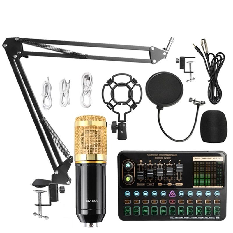 BM800 Set d'or - Mlangeur de Microphone BM800 V10X Pro, car... - 2