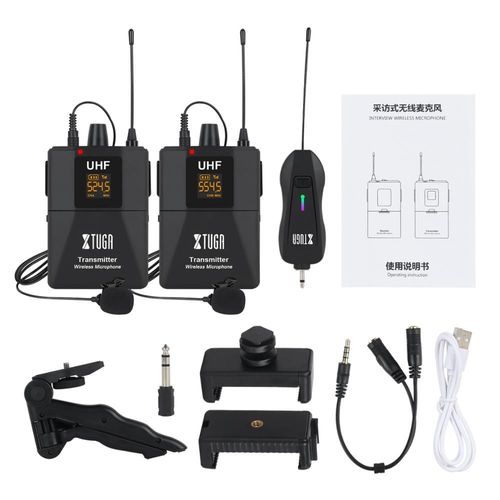 Avec trépied CM2 - Microphone Lavalier sans fil, caméra avec Mini récepteur Rechargeable pour téléphones, caméras SLR, Interview, enregistrement en direct