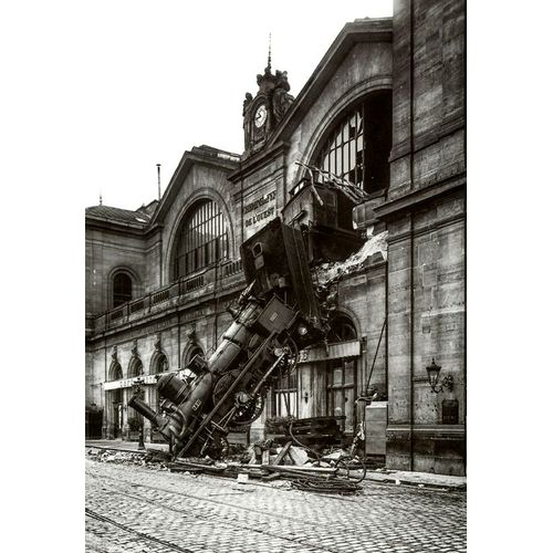 Reproduction Photo Ancienne - Accident Ferroviaire 1895 Train Gare Montparnasse Paris - 10x15 Cm