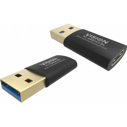 Vision Professional - Adaptateur USB - USB type A (M) pour 24 pin USB-C (F) - USB 3.0 - noir