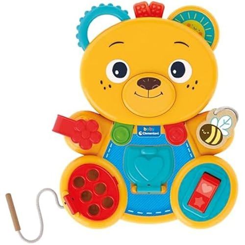 Clementoni- Busy Baby Bear Mon Centre D'activités Ourson Jouet D'éveil 12 Mois, Montessori 1 Ans, Développement Pour Les Petits,