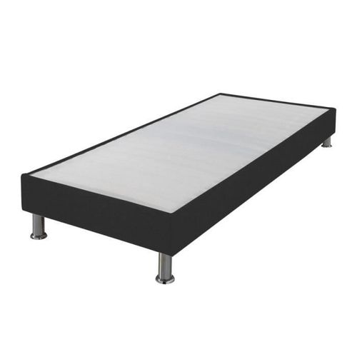 Sommier Tapissier + Pieds Omega Gris 3 70x190 Lattes Bois - H.15 Cm - Made In France
