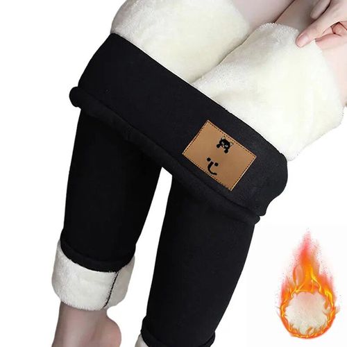 Legging Doublé En Velours Taille Haute Pour Femme,Pantalon Chaud,Collants Thermiques Extensibles,Monochromatique,Confortable,Grande Taille,Sourire,Hiver