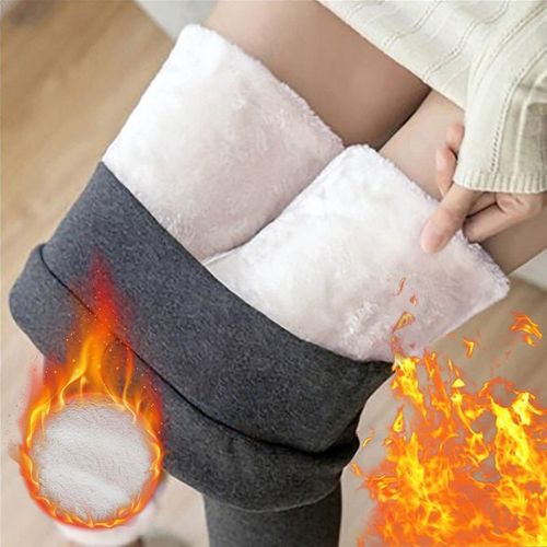 Legging Doublé En Velours Taille Haute Pour Femme,Pantalon Chaud,Collants Thermiques Extensibles,Monochromatique,Confortable,Grande Taille,Sourire,Hiver