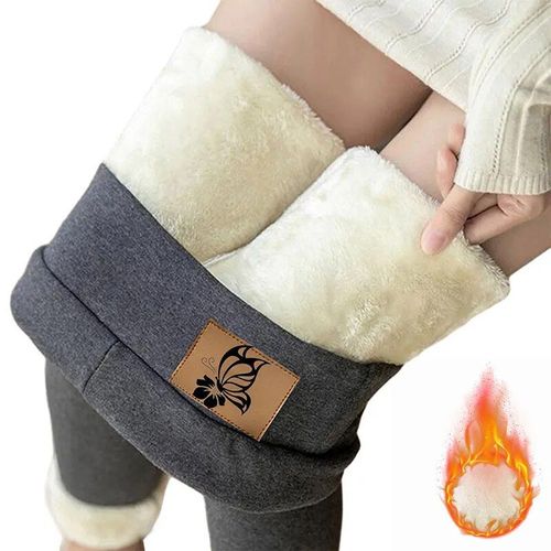 Legging Doublé En Velours Taille Haute Pour Femme,Pantalon Chaud,Collants Thermiques Extensibles,Monochromatique,Confortable,Grande Taille,Sourire,Hiver