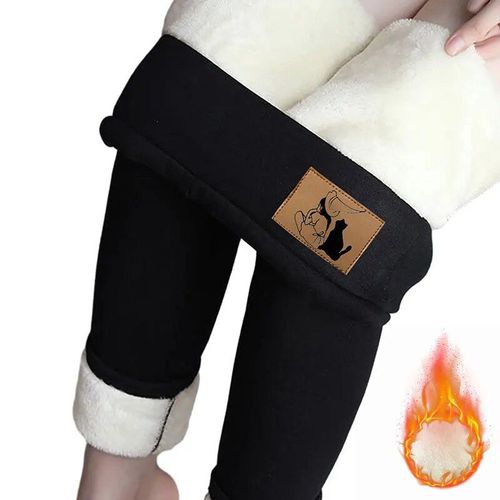 Legging Doublé En Velours Taille Haute Pour Femme,Pantalon Chaud,Collants Thermiques Extensibles,Monochromatique,Confortable,Grande Taille,Sourire,Hiver