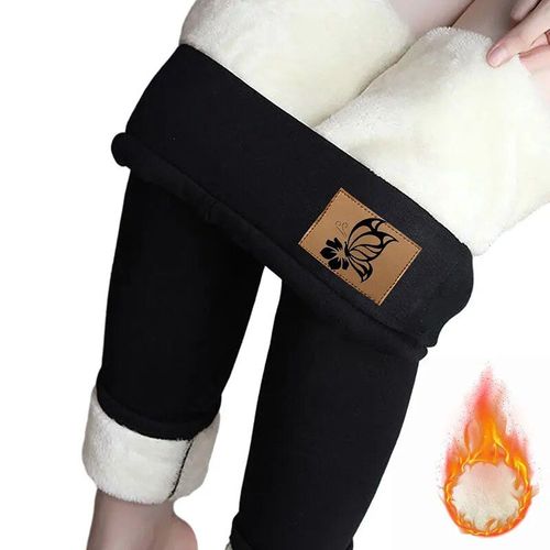 Legging Doublé En Velours Taille Haute Pour Femme,Pantalon Chaud,Collants Thermiques Extensibles,Monochromatique,Confortable,Grande Taille,Sourire,Hiver