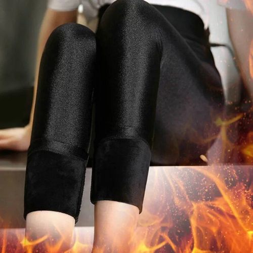 Leggings Doublés Thermiques Pour Femmes,Collants Polaires,Chaussettes En Velours,Couleur Unie,Taille Haute,Hiver