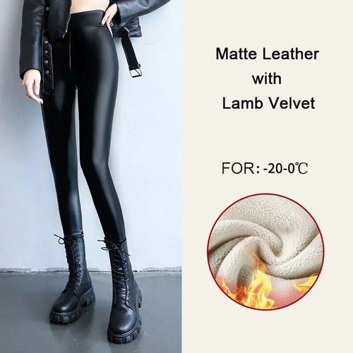 Leggings Taille Haute En Cuir Pu Velours Pour Femmes,Pantalons Smile 256,Vêtements Chauds Pour Dames,Optique Sexy,Hiver