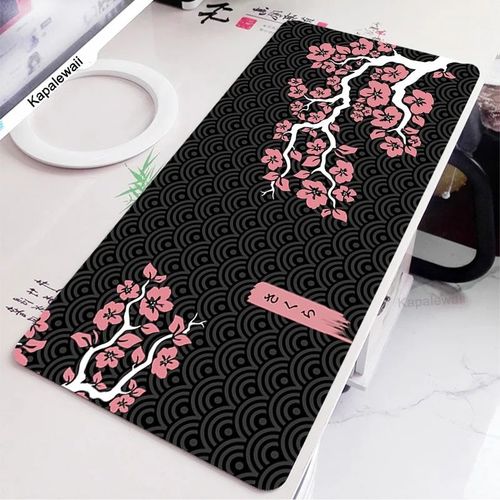 Tapis de souris None Blossoms Flower,polymre de bureau Gamer,mdia,Sakura rose,DeskSub,accessoires de bureau,tapis de souris d'ordinateur Sub,900x400 - Type WA00351 (1)-M 300x700x3mm