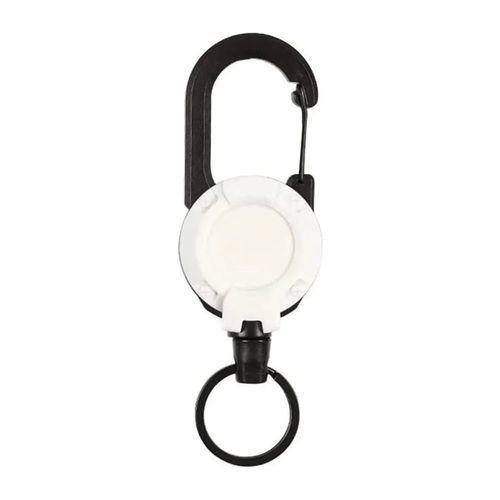 Rapduty-Mousqueton À Nervures Rétractables,Équipement De Clé,Câble Métallique En Acier,Ressort À Structure,Porte-Clés,Outil De Porte-Clés Sportif En Plein Air - Type White
