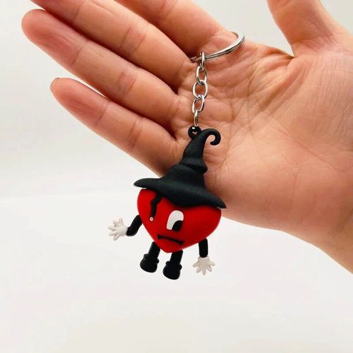 Porte-Clés En Caoutchouc Souple En Silicone 3d,Mauvais Lapin,Pendentif En Forme De C?ur,Bijoux À La Mode,Citrouille D'halloween,Cadeaux #B
