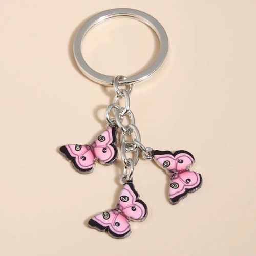 Porte-Clés Papillon Coloré En Émail,Mignon,Animaux Volants,Pour Femmes,Filles,Accessoire De Sac À Main,Bijoux Faits À La Main - Type E3906