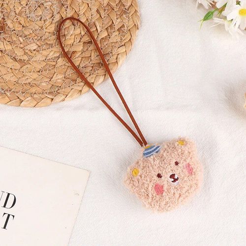 Autocollant De Nom D'ours En Peluche De Bande Dessinée Mignonne,Pendentif,Beurre En Peluche,Marque Anti-Perte,Étiquette De Nom,Breloque,Porte-Clés,Décor De Sac - Type Light Brown