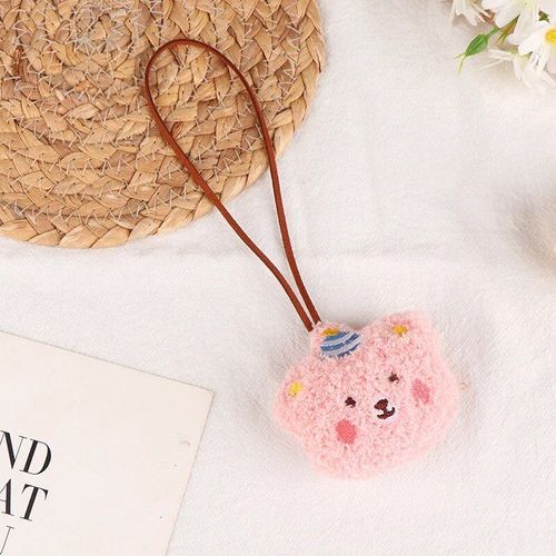 Autocollant De Nom D'ours En Peluche De Bande Dessinée Mignonne,Pendentif,Beurre En Peluche,Marque Anti-Perte,Étiquette De Nom,Breloque,Porte-Clés,Décor De Sac - Type Pink