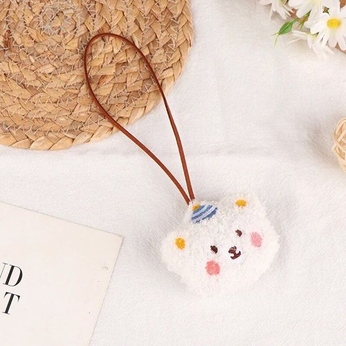 Autocollant De Nom D'ours En Peluche De Bande Dessinée Mignonne,Pendentif,Beurre En Peluche,Marque Anti-Perte,Étiquette De Nom,Breloque,Porte-Clés,Décor De Sac - Type White