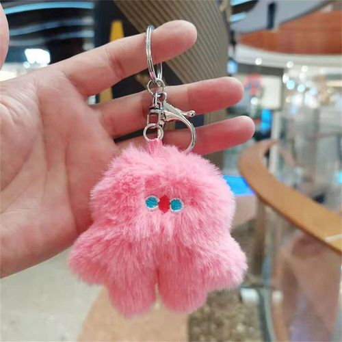Porte-Clés En Forme De Boule De Lapin Rex,Accessoire Pendentif Mignon En Peluche,Boule De Pierres Colorées,Ornement Pour Sac De Voiture - Type M