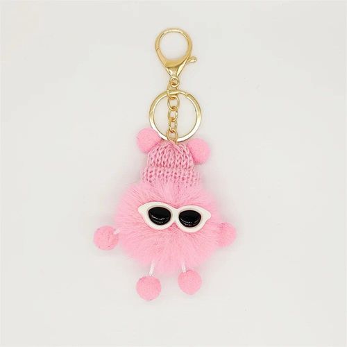 Porte-Clés En Forme De Boule De Lapin Rex,Accessoire Pendentif Mignon En Peluche,Boule De Pierres Colorées,Ornement Pour Sac De Voiture - Type I