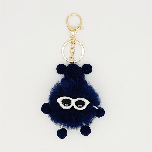 Porte-Clés En Forme De Boule De Lapin Rex,Accessoire Pendentif Mignon En Peluche,Boule De Pierres Colorées,Ornement Pour Sac De Voiture - Type C