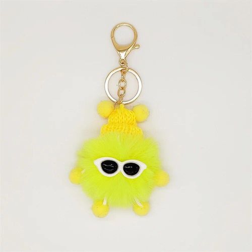 Porte-Clés En Forme De Boule De Lapin Rex,Accessoire Pendentif Mignon En Peluche,Boule De Pierres Colorées,Ornement Pour Sac De Voiture - Type G