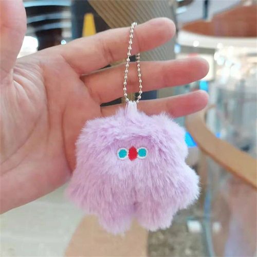 Porte-Clés En Forme De Boule De Lapin Rex,Accessoire Pendentif Mignon En Peluche,Boule De Pierres Colorées,Ornement Pour Sac De Voiture - Type S