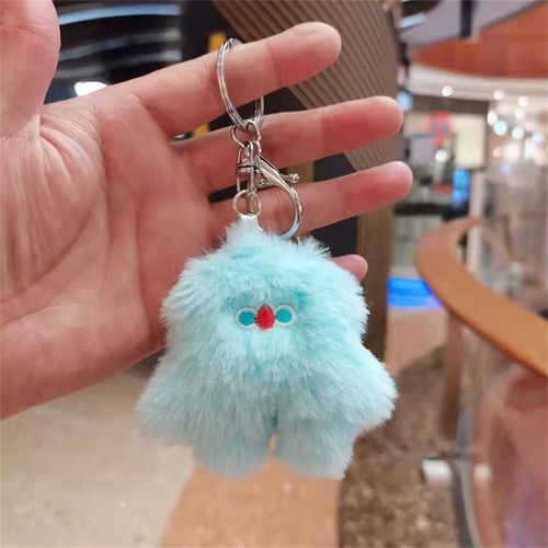 Porte-Clés En Forme De Boule De Lapin Rex,Accessoire Pendentif Mignon En Peluche,Boule De Pierres Colorées,Ornement Pour Sac De Voiture - Type P