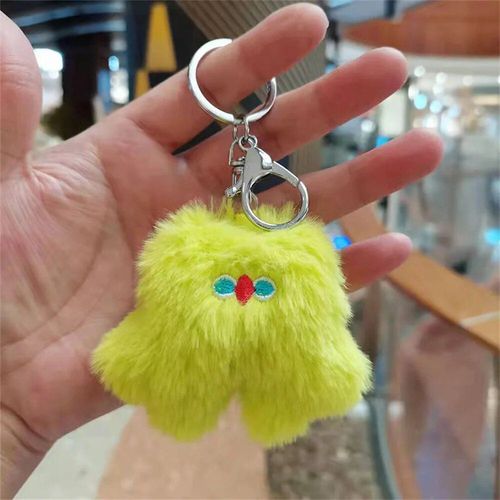 Porte-Clés En Forme De Boule De Lapin Rex,Accessoire Pendentif Mignon En Peluche,Boule De Pierres Colorées,Ornement Pour Sac De Voiture - Type Q