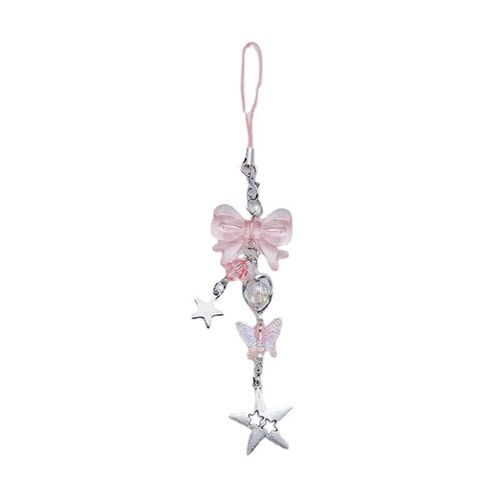 Porte-Clés N?ud Papillon En Résine Harvey,Breloque De Téléphone N?ud Papillon En Acrylique,Bijoux Faits À La Main Pour La Fête,03/ - Type 15.2cm Pink