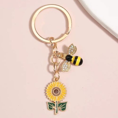 Porte-Clés Équation En Accent D'abeille Mignon Pour Hommes Et Femmes,Porte-Clés Fleur De Coeur,Porte-Clés De Jardin,Cadeau Souvenir Équivalent,Accessoire De Sac À Main,Bijoux - Type E4349