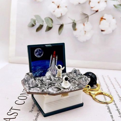 Porte-Clés De Livre Pop-Up Créatif En 3d,Pendentif De Puzzle Spatial,Soleil,Tridimensionnel - Type Space Exploration-Bl #B