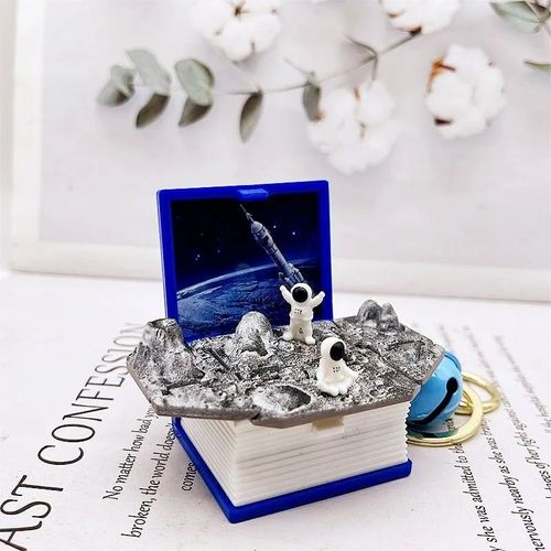 Porte-Clés De Livre Pop-Up Créatif En 3d,Pendentif De Puzzle Spatial,Soleil,Tridimensionnel - Type Space Exploration-Bl #A