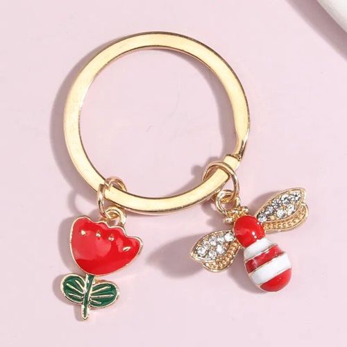 Porte-Clés Équation En Accent D'abeille Mignon Pour Hommes Et Femmes,Porte-Clés Fleur De Coeur,Porte-Clés De Jardin,Cadeau Souvenir Équivalent,Accessoire De Sac À Main,Bijoux - Type E4539