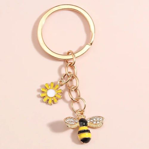 Porte-Clés Équation En Accent D'abeille Mignon Pour Hommes Et Femmes,Porte-Clés Fleur De Coeur,Porte-Clés De Jardin,Cadeau Souvenir Équivalent,Accessoire De Sac À Main,Bijoux - Type E5016